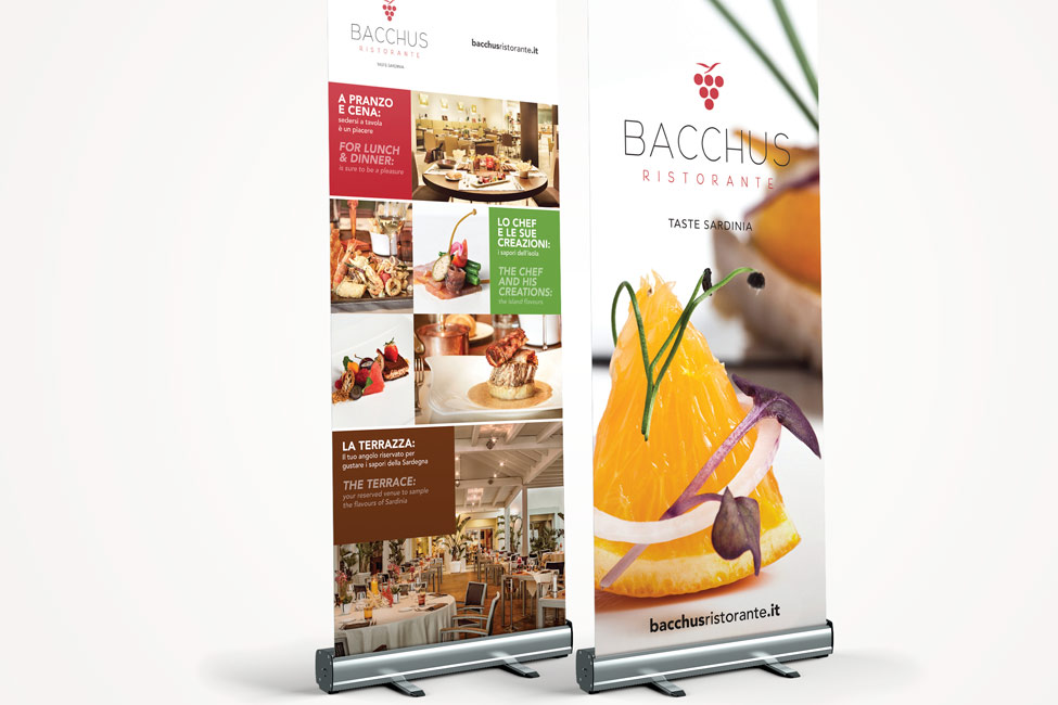 Bacchus Restaurant Rollup Banner Design Dodify